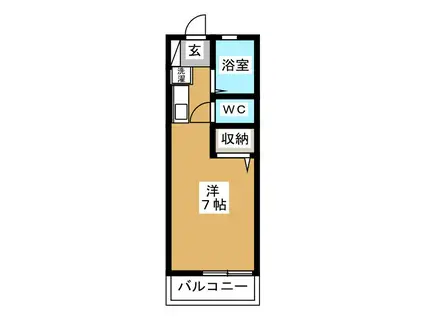 ブライトI(ワンルーム/1階)の間取り写真