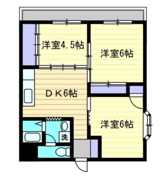 RAPPORT DEUX ラポール ドゥ(3DK/3階)の間取り写真