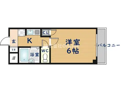 ハイツアラモト(1K/4階)の間取り写真