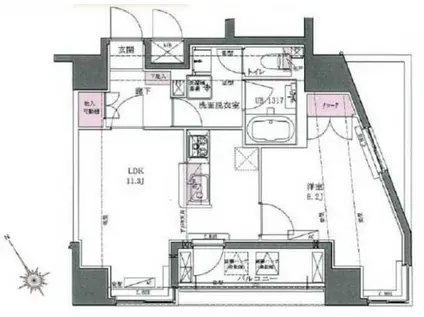 ユニーブル田端新町(1LDK/6階)の間取り写真