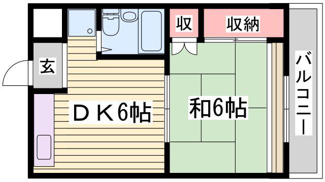 コーポ田寺ファイブ(1DK/2階)の間取り写真