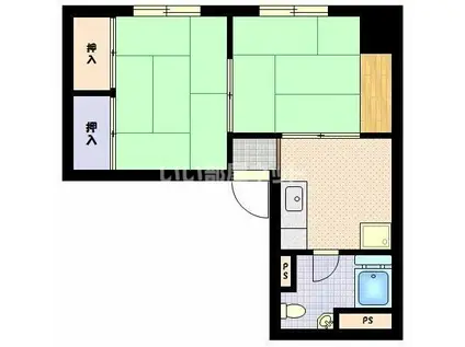 豊橋商事第2ビル(2K/3階)の間取り写真