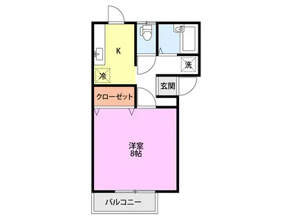 グランディールレーヴ(1K/1階)の間取り写真