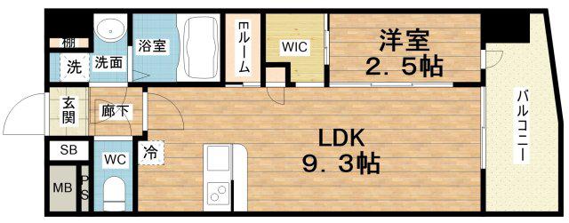 セレニテ難波グランデノール(1LDK/5階)の間取り写真