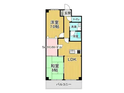 フレスコ・ラヴィエ(2LDK/2階)の間取り写真