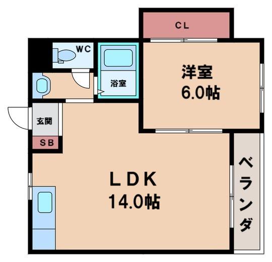 ラパンジール住吉大社(1LDK/5階)の間取り写真