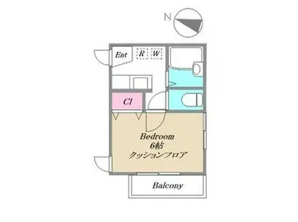 メイプルハウスB棟(1K/1階)の間取り写真