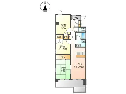 アベニューイン冨士(3LDK/3階)の間取り写真