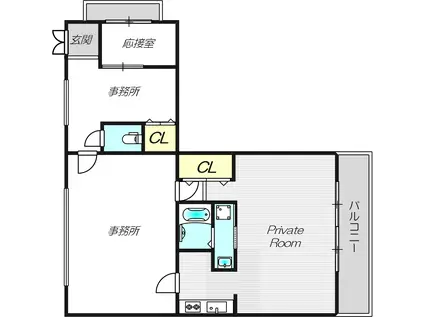 ベストレジデンス南千里(2LDK/1階)の間取り写真