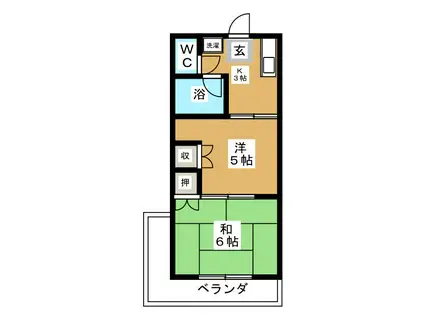 エステートハイツ(2K/2階)の間取り写真