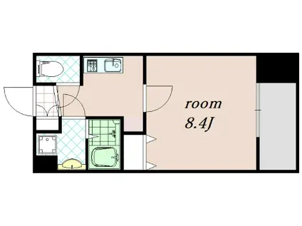 プレサンス京都洛南(1K/2階)の間取り写真