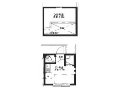 アーバンプレイス目白台A(ワンルーム/2階)の間取り写真