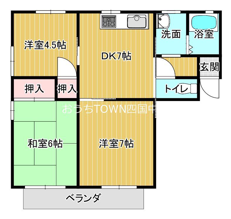 ガーデンハイム(3DK/2階)の間取り写真
