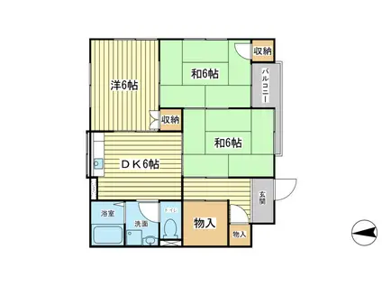赤穂サンハイツ(3DK/1階)の間取り写真