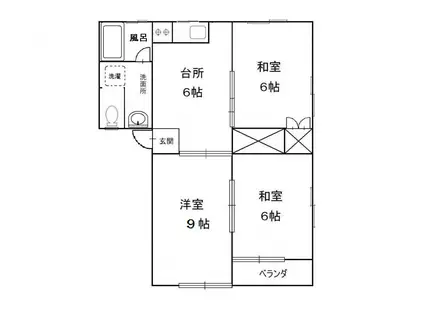 コーポ吉崎(1LDK/2階)の間取り写真