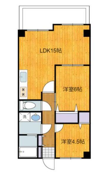 プワソンルージュ(2LDK/3階)の間取り写真