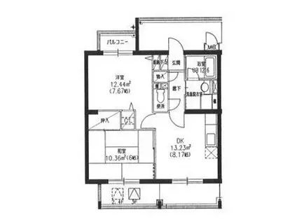 パークスクエア21(2DK/4階)の間取り写真