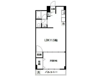 サアラ成増(1LDK/4階)の間取り写真