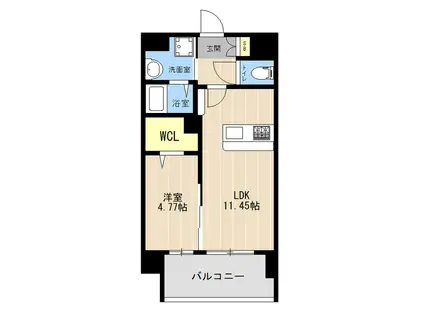 LIBTH南熊本駅前(1LDK/5階)の間取り写真