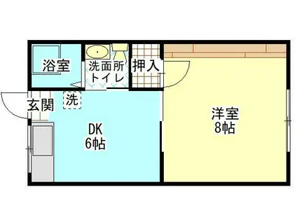 スカイハイツ(1DK/2階)の間取り写真