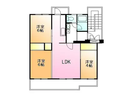 団地6-8-12(3LDK/3階)の間取り写真
