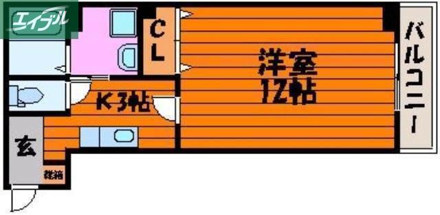 ルミナスライフ(1K/2階)の間取り写真