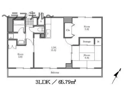 ラ・リーヴ(3LDK/2階)の間取り写真