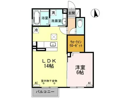 ラ・セーヌ(1LDK/1階)の間取り写真