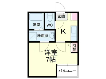 クレフラスト新浜松駅西(1K/2階)の間取り写真
