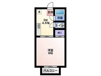 シティコーポすずらん2(1DK/2階)の間取り写真