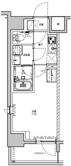 S-RESIDENCE板橋大山(1K/5階)の間取り写真