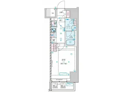 GENOVIA川崎VII(1K/4階)の間取り写真