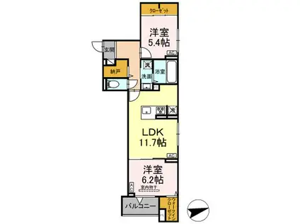 セレスティア祖師谷(2LDK/3階)の間取り写真