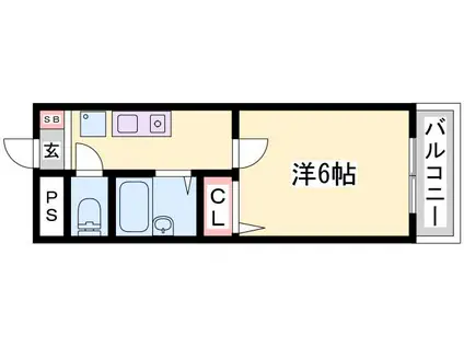 グランディア摩耶レジェンド(1K/5階)の間取り写真