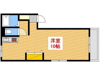 パークサイド広瀬(1K/3階)の間取り写真