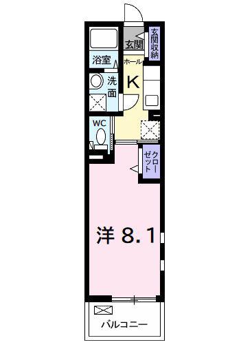 ベルブリーズIII(1K/3階)の間取り写真