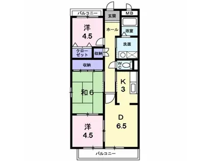 エスポワール 2(3LDK/4階)の間取り写真