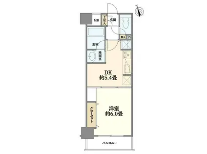 アール・ケープラザ横浜V(1DK/5階)の間取り写真