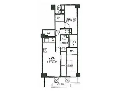 コンドミニアムヴェル大倉山(2LDK/2階)の間取り写真