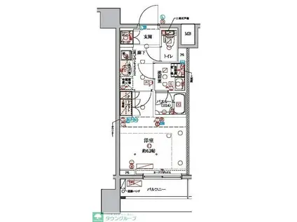 ラクラス横浜(1K/10階)の間取り写真