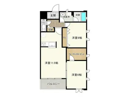 PRIVEE(2LDK/1階)の間取り写真