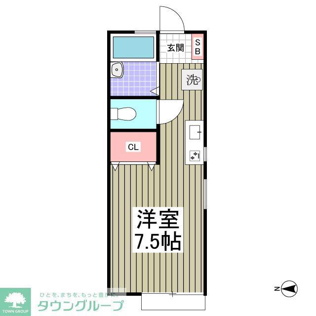 エクセレント三ツ沢B(ワンルーム/1階)の間取り写真