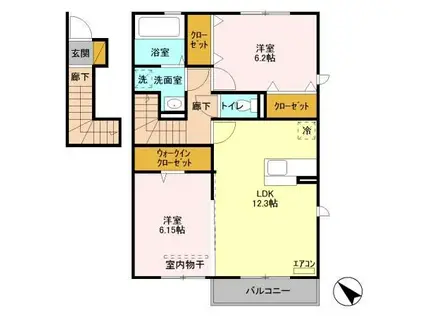 グランシャリオ(2LDK/2階)の間取り写真