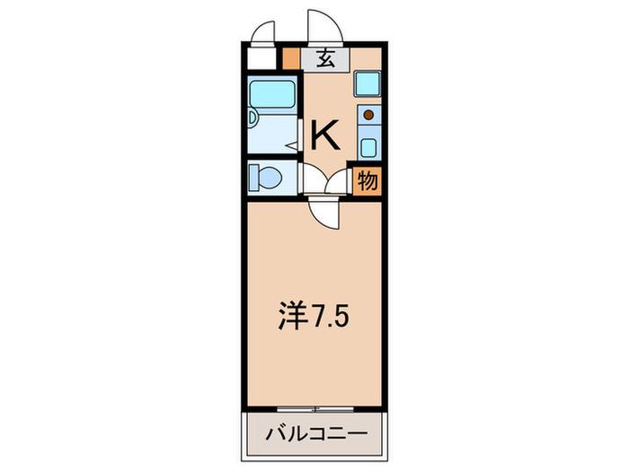 エストレーラ五色山(1K/2階)の間取り写真