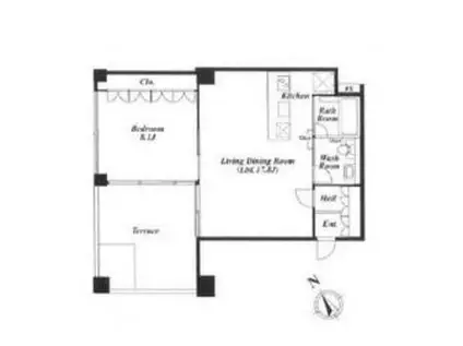 QIZ広尾(1LDK/5階)の間取り写真