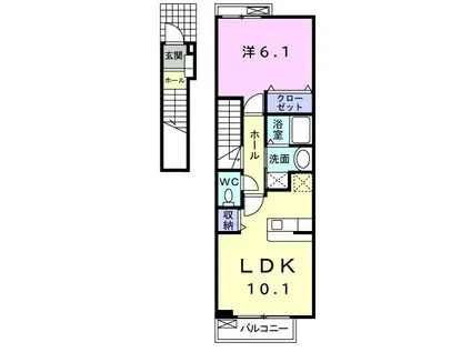 ローレル・アイ(1LDK/2階)の間取り写真