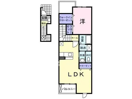 エトワールM II棟(1LDK/2階)の間取り写真