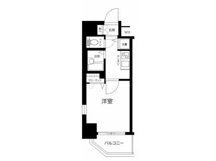 スパシエアランシア亀戸(1K/8階)の間取り写真