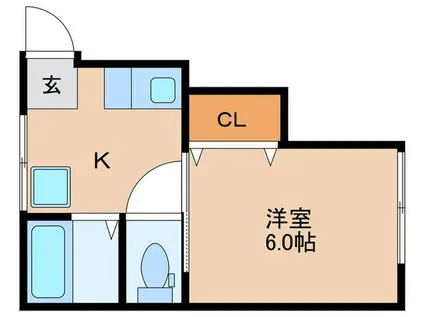ケイハウス(1K/1階)の間取り写真