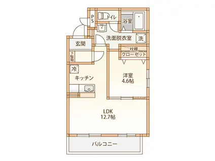 門前IRODORI -彩-(1LDK/1階)の間取り写真